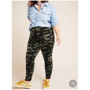 NEW Anthro Pilcro High Rise Skinny Camo Corduroy